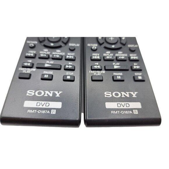 Sony DVD Remote Controls RMT-D187A Lot Of 2 Tested Works OEM Original Set - Picture 2 of 4